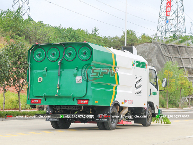 JMC 4X2 Road Vacuum Truck With Broom - Rear Right Side